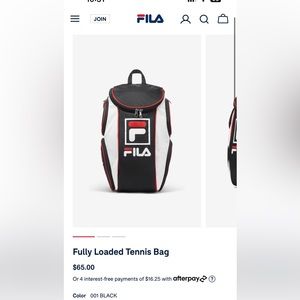 NWT Fila fully loaded tennis bag never used